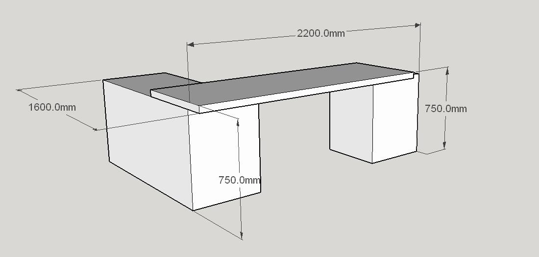 Minimalist L Shaped Office Desk Measurements for Small Bedroom