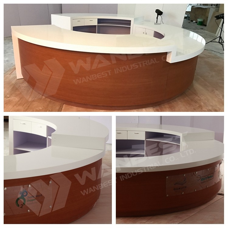 L shape reception counter