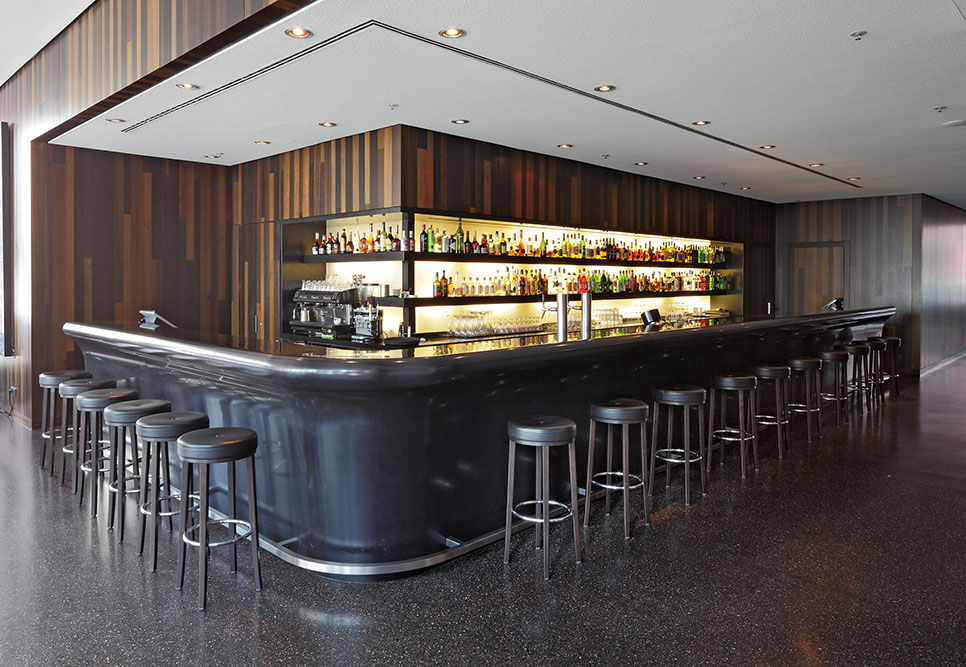 wholesale lounge furniture long black corian bar counter and stools