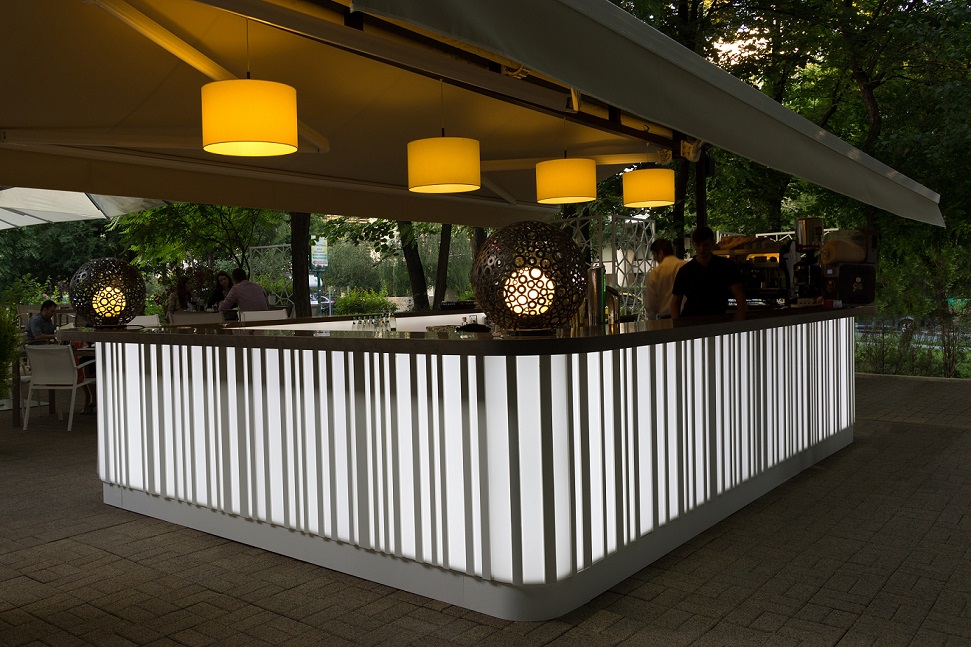 Party Bar Counter Table Top White Led Lighting Body