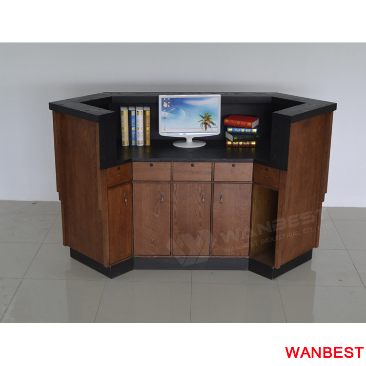 Modern Brown Curved Quality Hot Sale Reception Desk Counter