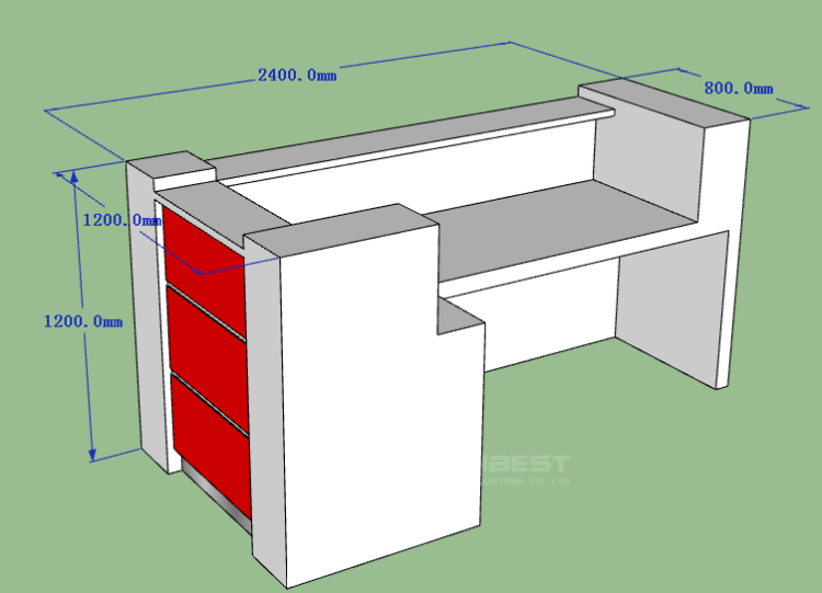 L Shape Front Desk Office Furniture Design Good Price