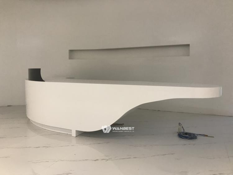 Curved Reception Desk Private Custom Design For Company