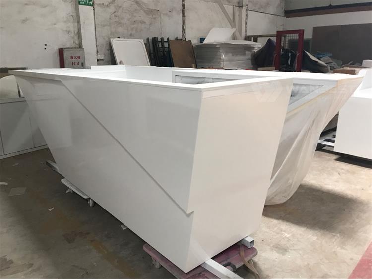 White Company I Shape Reception Desk With Hight Quality