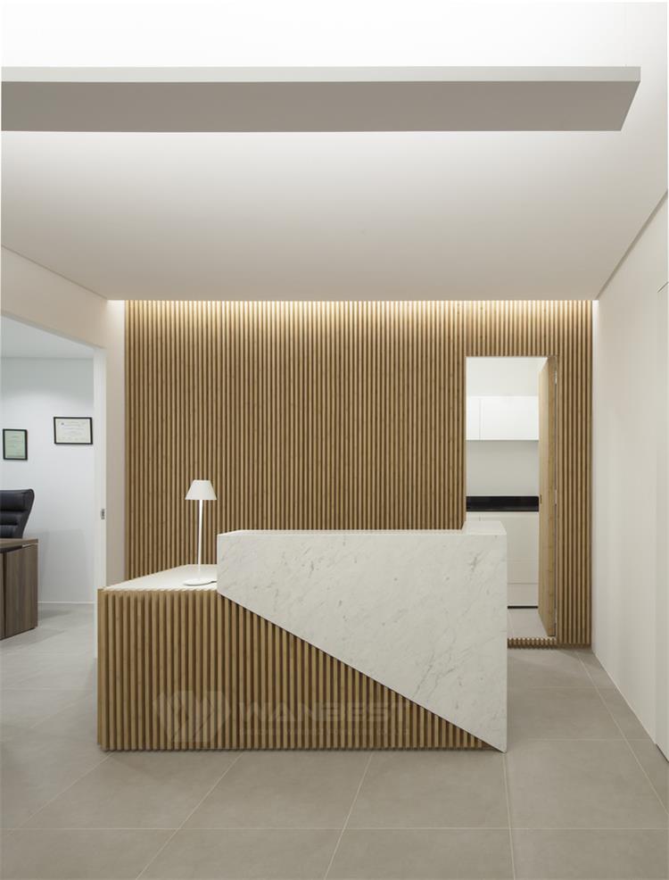 Wooden Solid Surface New Design Office Reception Desk