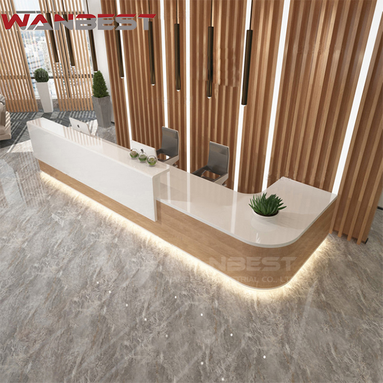 White office reception desk